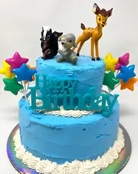 Featuring Bambi, Thumper, and Flower. (Cake and Plate are NOT Included).