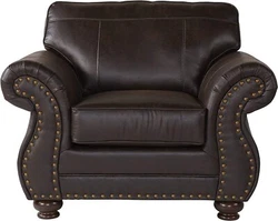 Espresso Faux Leather Arm Chair and Ottoman originally bought from Amazon.