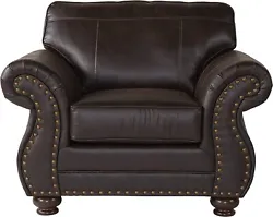 Espresso Faux Leather Arm Chair and Ottoman originally bought from Amazon.