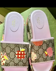 gucci pomme slides. Worn only once indoors. They are a size 9 and true to size. Come with box and dust bags. They are...