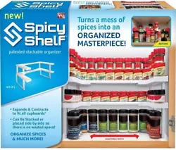 Spicy Shelf expands and contracts to fit all cupboards. Can be stacked or placed side by side so there is no wasted...