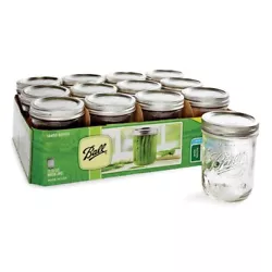 These Ball Wide Mouth Pint (16 oz.). The iconic clear glass jars with silver lids are also a classic look for drinking...