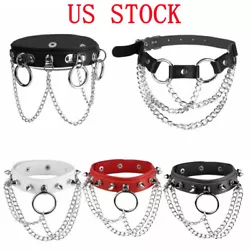 Unisex Sexy Punk Gothic PU Leather Choker Rivets Chain Buckle Collar Necklace. Set Include : 1Pc Choker Collar. Punk...