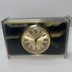 bulova desk clock movement swiss Untested Asis Vintage. Not sure if it works looks in good condition never put...