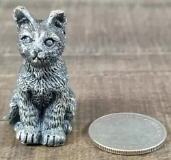 Pewter Realistic Miniature Cat 1½
