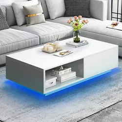 Featuring high gloss and 16 colors LED light design, this simply stylish coffee table lends a touch of cosmopolitan...