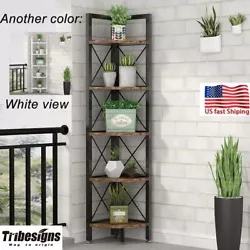 Tribesigns 5-Shelf Corner Shelf, Large Storage Capacity Yet Space Saving-- The Ideal Corner Stand Shelf For Living...