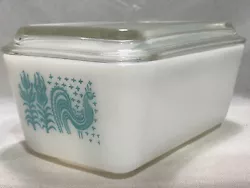 Vintage Pyrex 0502 TURQUOISE 1 1/2 PT AMISH BUTTERPRINT Refrigerator Dish LidUsed…Excellent Condition…No chips or...