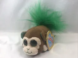 NEW Fuzzee Tails BONZAI Brown Monkey Plush Stuffed Animal 5”. Sweet green eyed monkey with green tail. New with tag....