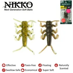 These non-Dappy caddisflies are made of Nikkos super tough, stretchy material found in other baits like hellgrammites....