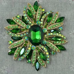 Material:Alloy, Austrian Crystal, Rhinestone. Main Color: green. Its a great jewelry to highlight your beauty and will...