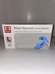 Basic BMPF-3003 Synmax Synthetic Large Vinyl Exam Glove - 100 Per Case. New unopened box