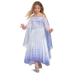 Elsas ice powers inspired the glitter frosted diamond details on the long white satin dress. And the attached layer of...