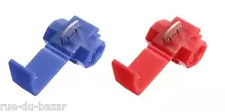 Cosse bleu Cosse rouge Pour fils de 1,5mm à 2,5 mm². Cosses AUTODENUDANTES.
