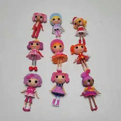 Lot of 9 dolls. Comes as shown. No accessories. Please see the pictures.