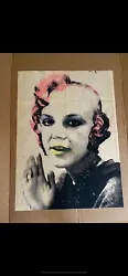 Ultra rare signed Mr. Brainwash Britney Spears paster. A paster is a paper thin poster designed to be pasted up on a...