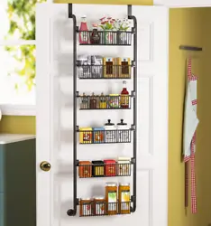 【Multi-Purpose Over the Door Organizer 】 Our spice rack Can be used as a pantry shelf organizer, bathroom/cabinet...