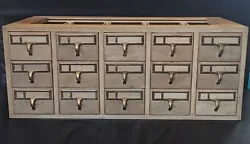 Vintage 15-Drawer Card Catalog. Made by Library Bureau, a Division of Remington Rand / Sperry Rand. This card catalogue...
