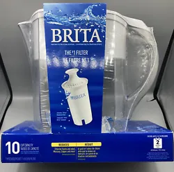 Introducing the BRITA Grand Pour Through Filter Pitcher with a 10-cup capacity. This water filtration system is...
