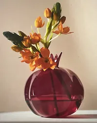 Anthropologie Pomegranate Glass Red Autumn Fall Bud Vase New. Condition is New. Please See Pictures Message With...