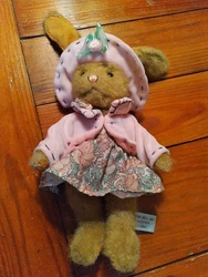 Hug Fun Intl - Bunny Rabbit Pink Outfit W/Hat Stuffed Animal (2001) 10