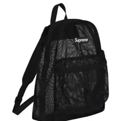 New Supreme Mesh Backpack SS16 Black.  Item is fully brand new ( comes with og bag Note bag is open )