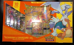 🔥🐲🔥🐲🔥Pokemon Reshiram & Charizard GX Tag Team Premium Collection. Boxes come with tears and folds along...