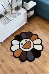 Takashi Murakami Multicolored rug - Inspired Floral Designs - Handmade - Bedroom. Condition is New. Fast Shipping...