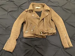 Up for sale is a Zara Basic women’s brown motorcycle jacket medium size. This jacket is in good used condition with...