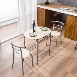 Feature: 1. SPACE-SAVING: Store the stools under the table to maximize available space. Great value for small...