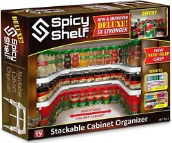 Spicy Shelf Deluxe - Expandable Spice Rack and Stackable Cabinet & Pantry Organizer (1 Set of 2 shelves) - As seen on...