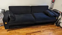 Black Velvet Couch . Condition is Used. Local pickup only.