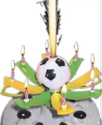 THESE ARE NEW STYLEGREEN WITH YELLOWTrophy Football/Soccer Ball Candles Which Will Bring Happiness To All Events And...