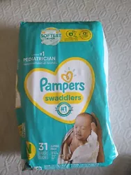 Pampers Swaddlers Diapers, Newborn (31 Ct). Unopened package, did not use.
