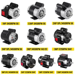 Why Choose VEVOR?. Speed: 1725 / 3450 RPM. These single-phase electric motors are 208-230 volt that turns at 1725/3450...
