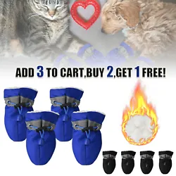 4pcs Pet Dog Shoes Anti-slip Boots Socks for Small Puppy Dog Warm Waterproof USA. 4pcs Warm Pet Boots. Contractible...
