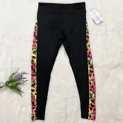 Lularoe Jordan Athletic Workout Leggings NEW Medium Black Colorful sides $65. Brand new! Lularoe Jordan athletic...