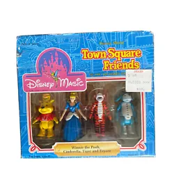 Disney World Magic Town Square Friends Figures Pooh Tigger Cinderella Eeyore.