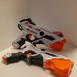 LASER OPS PRO ALPHAPOINT  two NERF guns for running around together. Light up action. On/off switch. Day and night...