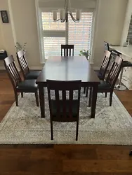 7 Piece Kitchen Dining Set Wood Table & 6 Chairs Black & Cherry Oak. Barely used. In Great shapeNo Scratch, No Dent.The...