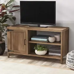 The rustic-inspired design and multiple storage options of the Farmhouse TV Stand for TVs up to 50