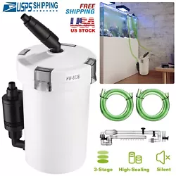 Complete External Canister Filter Kit: Including 1pcs sealing-well filter barrel with a powerful pump,2pcs hoses for...