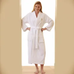 Indulge in the epitome of comfort and luxury with our unisex 100% cotton white bathrobe, thoughtfully designed with 3/4...