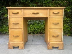Sale is for a antique wooden desk made by Monterey. All drawers slide in/out. Pictures show the item on sale. Sale is...