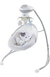 Gently used swingDual-motion baby swing that gently rocks side-to-side6 swing speedsMotorized mobile with dome mirror...
