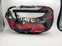 New Authentic SUPREME FANNY PACK Red Black White.