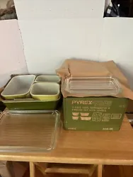 Up for sale is a beautiful vintage Pyrex 8-piece set in the Verde pattern from the mid-century modern era. This...
