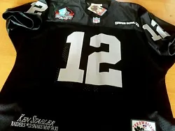 Oakland Raiders #12 Ken Stabler Classic version Jersey. Everything is sewn on! Dual patches stitched front on it! Color...