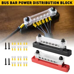 2x 12 Terminal Block Bus Bar & Cover 12V Distribution Bus Bar Auto Boat Power    Specifications: Material：Nylon +...