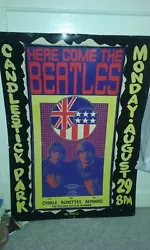 Vintage 1966 Beatles concert poster of Candlestick  Park. Shipped with USPS First Class Package.